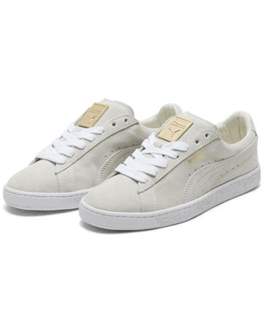 PUMA Gray Suede Classic Metal Badge Team' for men