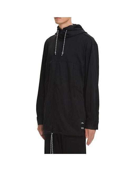 Adidas Black Y-3 Hooded Track Jacket for men