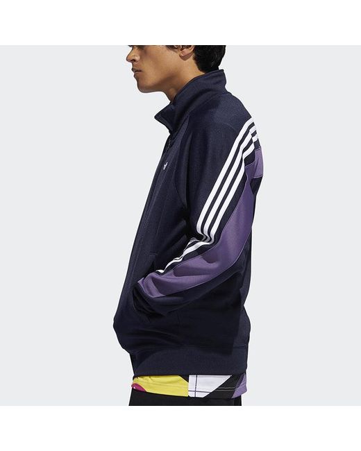 Adidas Blue Originals Stand Collar Casual Sports Jacket for men