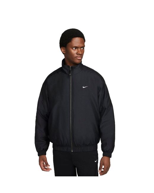 Nike Black Lab Solo Swoosh Satin Bomber Jacket Kumquat' for men