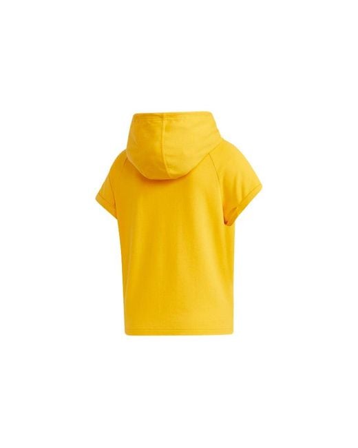 Adidas Yellow (Wmns) Neo Gdtm Ss Hdy Crossover Sports Hooded Pullover Short Sleeve T-Shirt