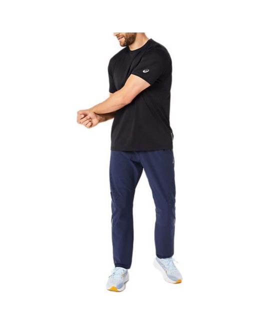 Asics Black Actibreeze Panel Jacquard Short Sleeved Top Asia Sizing 'Performance'