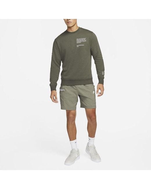 Nike Green Swoosh Athleisure Casual Sports Sweatshirt for men