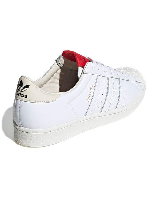 Adidas White 424 X Superstar Shell Toe Scarlet' for men