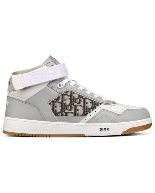 Dior White B27 High Cut Sport Shoes for men