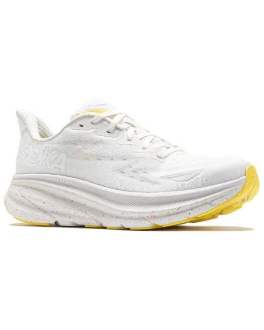 Hoka One One White (Wmns) Clifton 9 Lemonade'