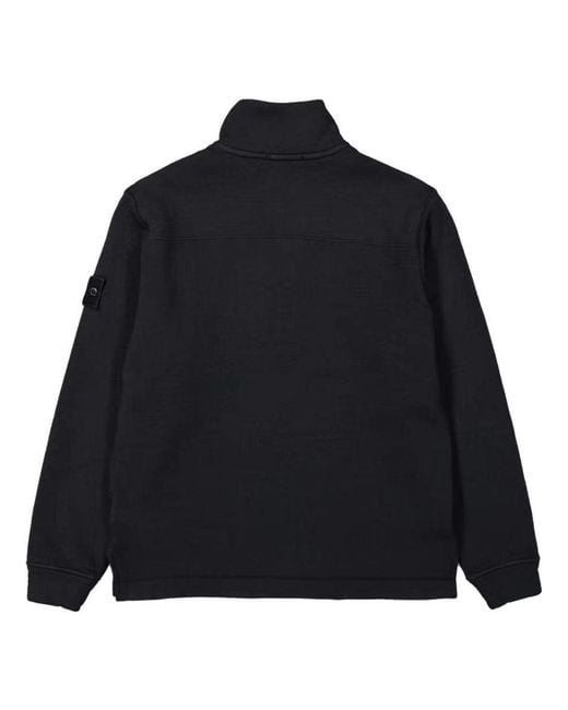 Stone Island Black Felpa Ghost Half Zip Up Sweater for men