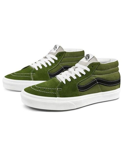 Vans Green Sk8-Mid Low Top Skate Shoes Dark for men