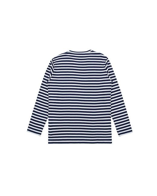COMME DES GARÇONS PLAY Blue (Wmns) Stripe Long Sleeves Tee