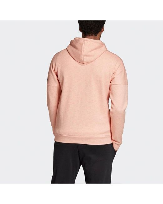Adidas Pink Id Stadium Fz Logo Casual Sports Knit Hooded Jacket for men