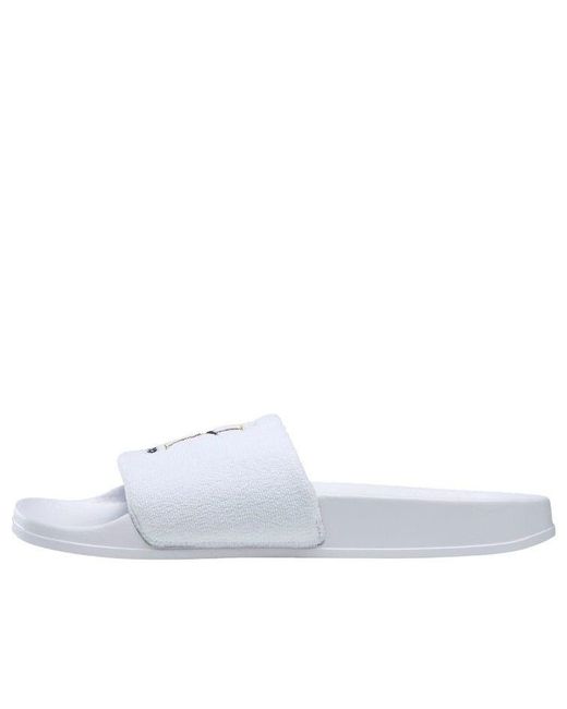 Reebok White Classic Slide Golden Logo