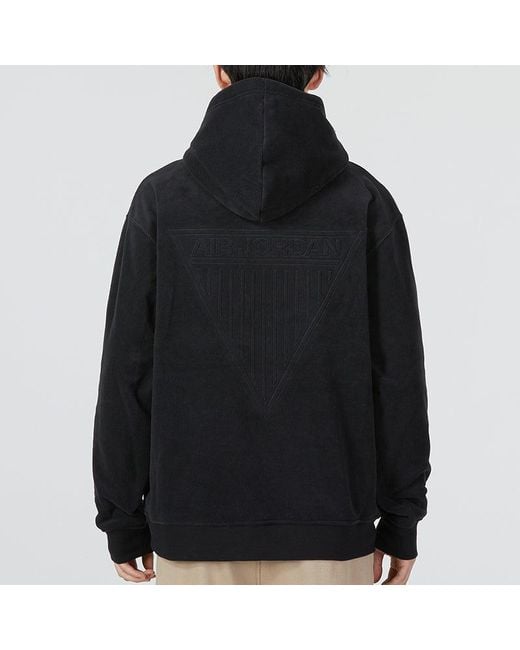 Nike Blue Solid Color Embroidered Polar Fleece Hooded Long Sleeves Hoodie Black for men