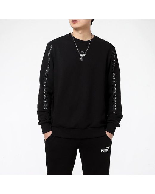 PUMA Black Elevate Crew Neck Long Sleeve Sweater for men