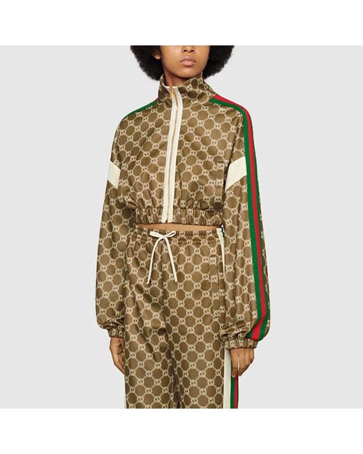Gucci Green (Wmns) Interlocking G Zipper Jacket Ivory'