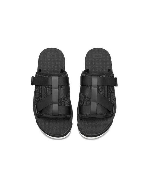 Dior Black Alpha Flat Sandals for men