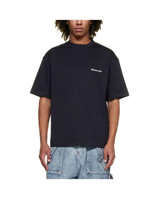 Balenciaga Blue Bb Corporate T-Shirt Medium Fit for men