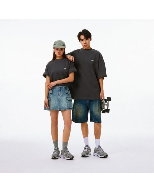 New Balance Black Nb Logo Cotton T-Shirt