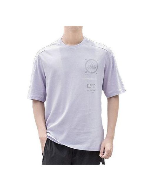 Adidas Purple Sports Round Neck Short Sleeve for men
