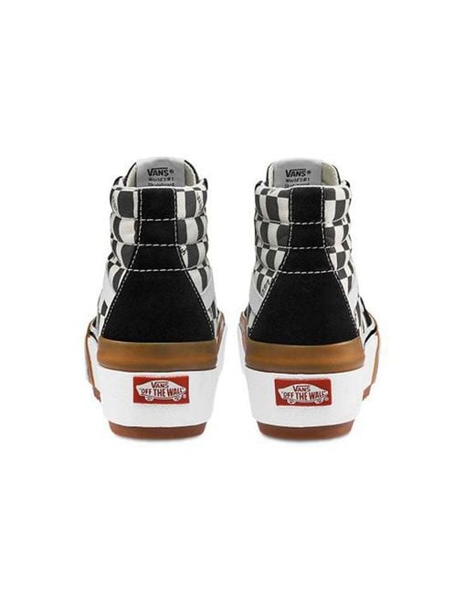Vans Black Sk8-Hi Stacked 'Checkerboard' for men