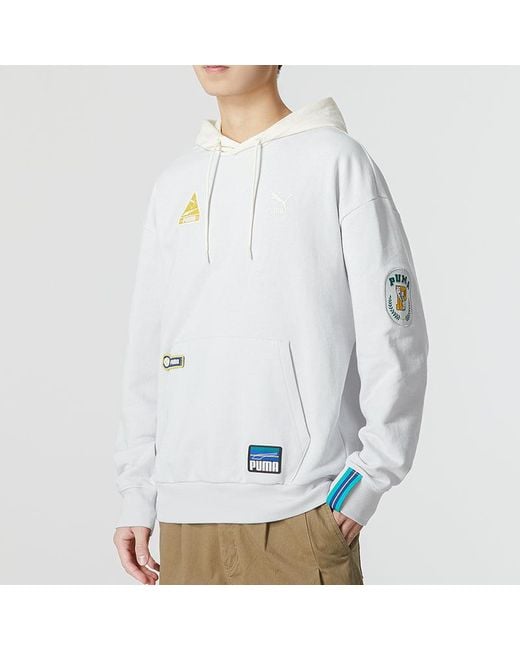 PUMA White Team Badge Team Badge Hoodie for men
