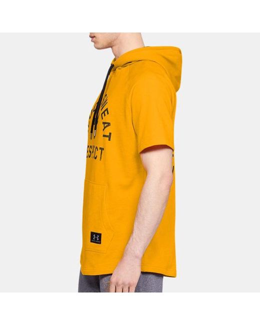 Under Armour Yellow Rock Sports Hooded Short Sleeve for men