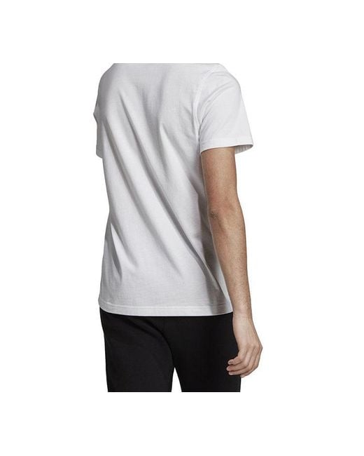 Adidas White Originals Chest Logo Printing Sports Short Sleeve for men
