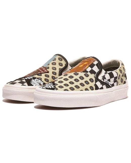 Vans White Classic Slip-On 'Tiger Patchwork' for men