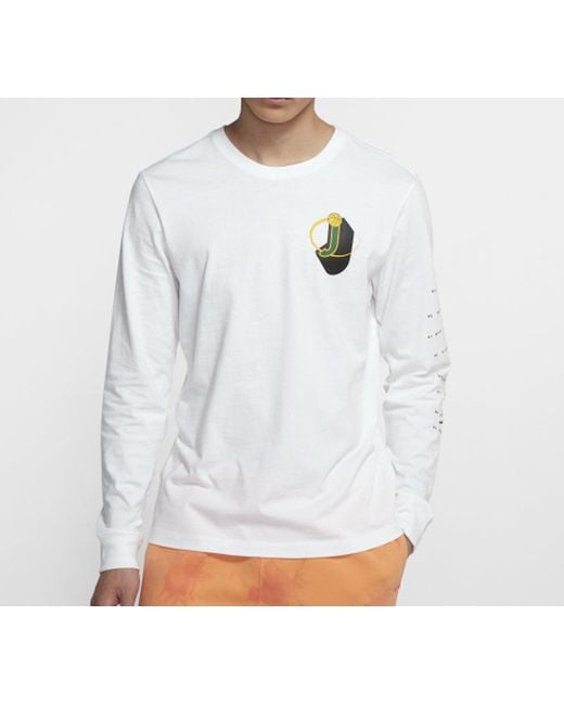 Nike White Legacy Aj10 Alphabet Logo Printing Long Sleeves for men