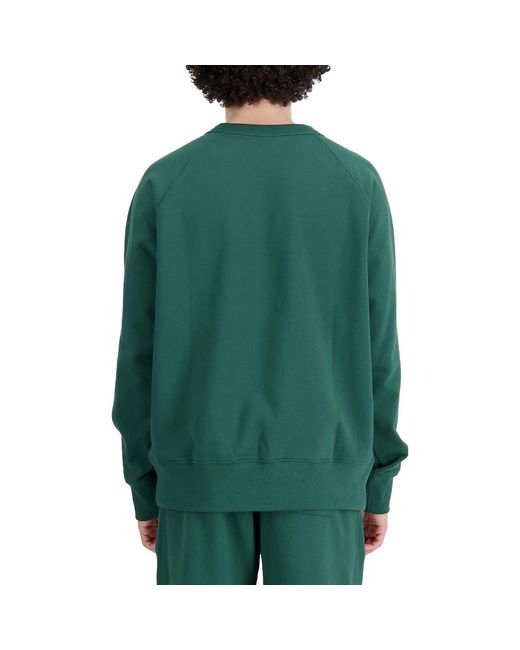 New Balance Green Athletics Varsity Cotton-Fleece Sweatshirt for men