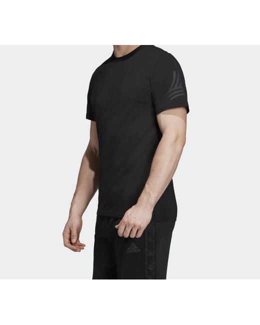 Adidas Black Logo Printing Training Short Sleeve for men