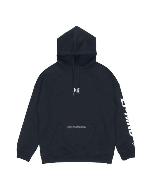 Li-ning Blue I Never Walk Backwards Graphic Hoodie for men