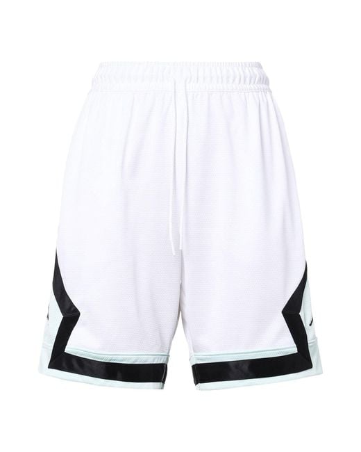 Nike White Jumpman Diamond Basketball Sports Shorts for men