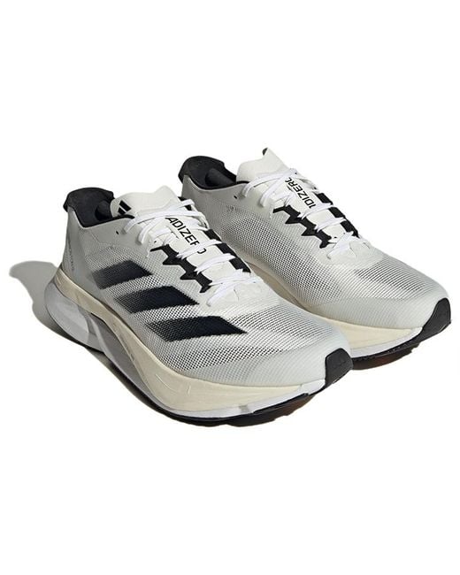 Adidas White Adizero Boston 12 'Cloud Night Metallic' for men