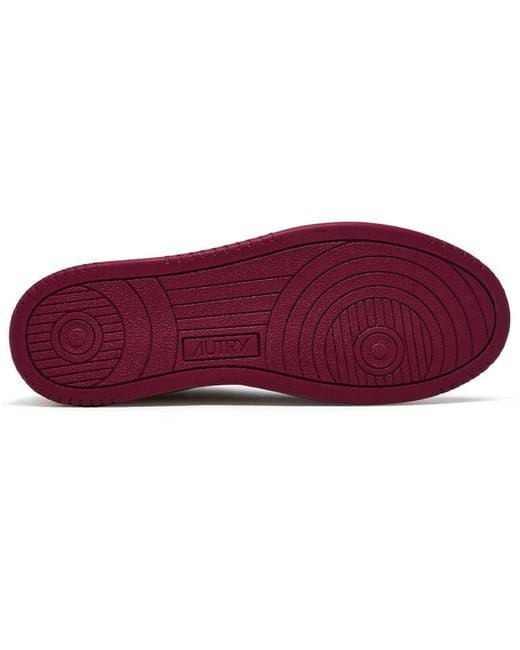 Autry White (Wmns) Medalist Low Top Bicolor Burgundy'