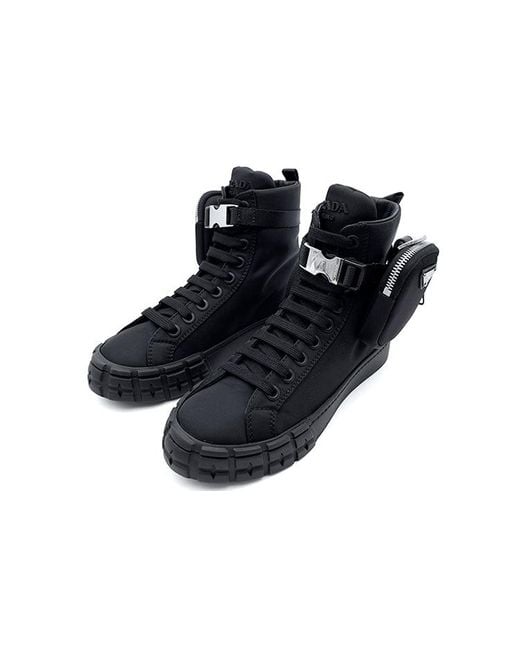 Prada Blue (Wmns) Wheel Re-Nylon Hight Sneakers With Larger Pouch