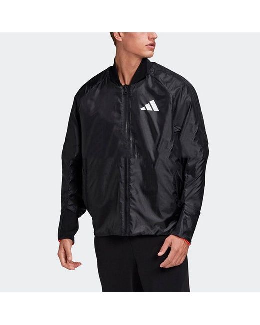 Adidas Black M Vrct Back Tiger Logo Pattern Loose Jacket for men