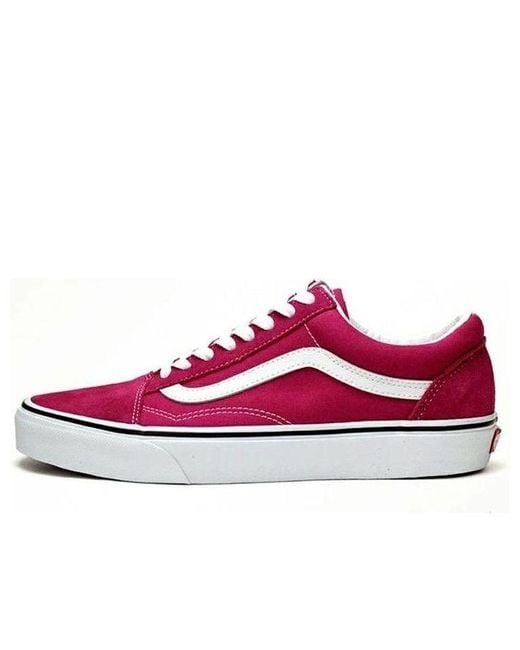 Vans Red Old Skool Retro Low Tops Casual Skateboarding Shoes Rose for men