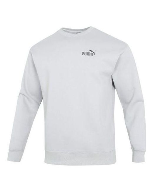 PUMA White Small Logo Relaxed Crew Logo Sweater for men