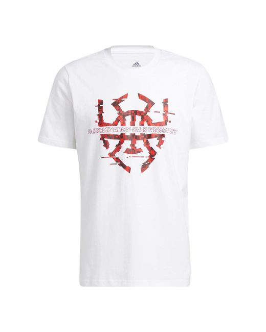Adidas White Basketball Series Spida Logo Printing Sports Short Sleeve T-Shirt for men
