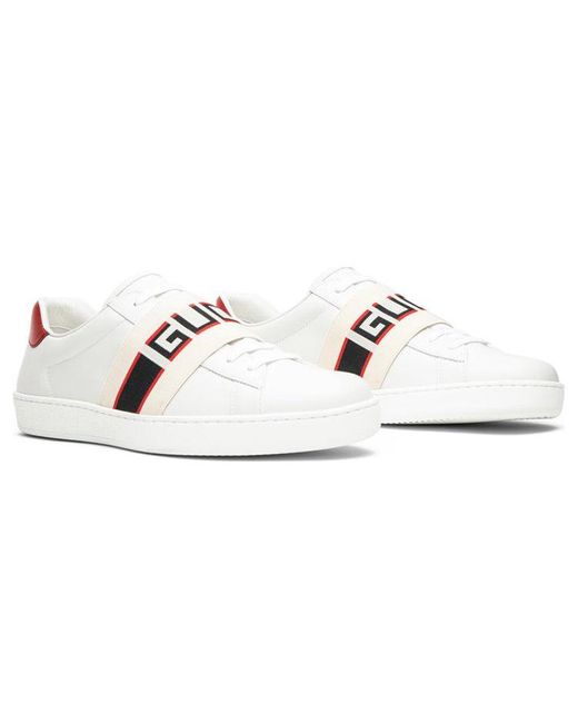 Gucci White Stripe Leather Sneaker for men