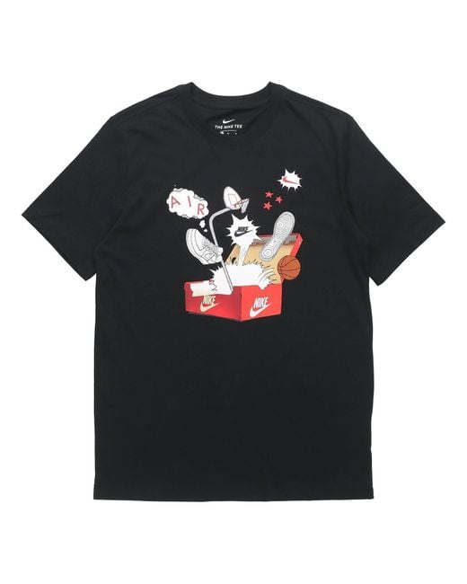 Nike Black As Sportswear Nsw Tee Shoe Printing Short Sleeve for men