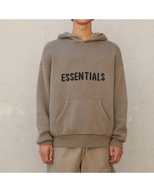 Fear Of God Green Fw21 Knit Pullover Logo Hoodie 'Harvest' for men