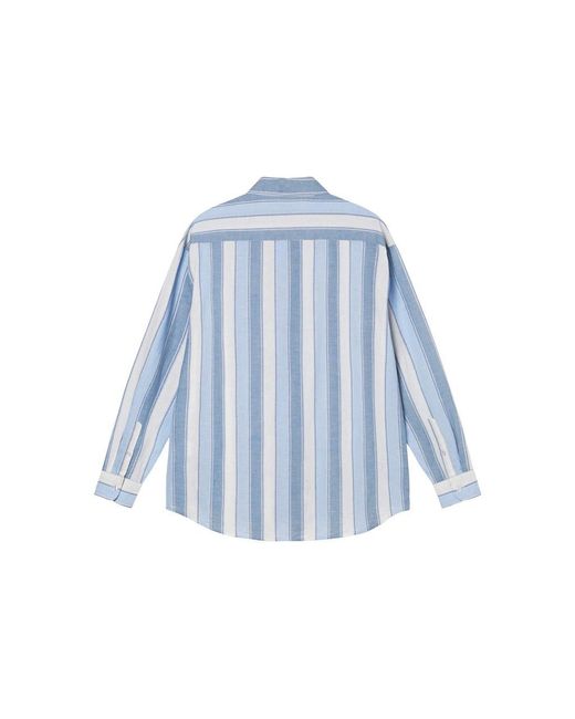 Stussy Blue Wide Striped Shirt for men