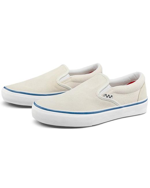 Vans White Slip-On Casual Low Tops Skateboarding Shoes for men