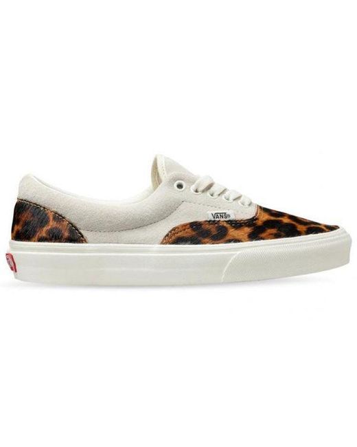 Vans Era Leopard Print Splicing Low Top Casual Skate Shoes White | Lyst