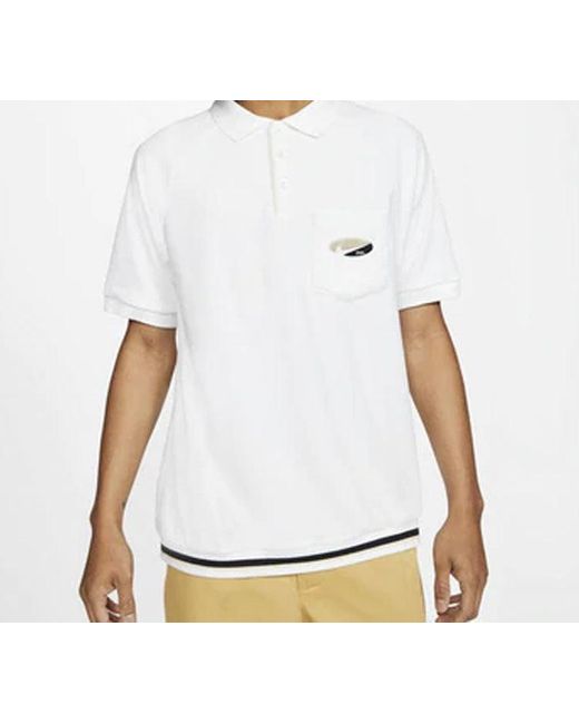 Nike White Sb Skateboard Short Sleeve Polo Shirt for men