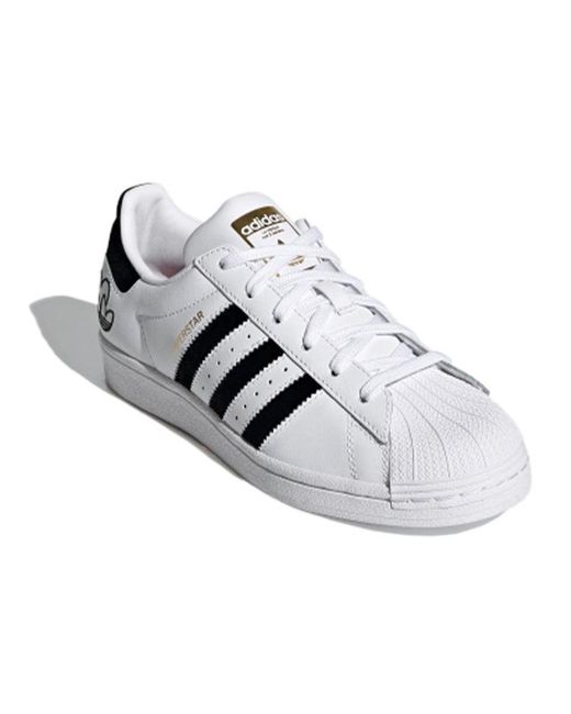 Adidas White Originals Superstar Non-Slip Lightweight Casual Skate Shoes for men