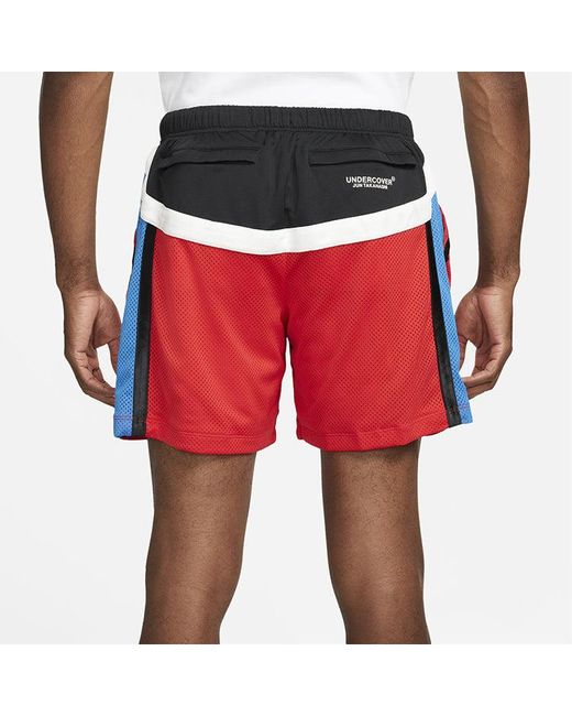 Nike Red Mesh Shorts Contrasting Colors Alphabet Printing Sports Basketball Asia Edition for men