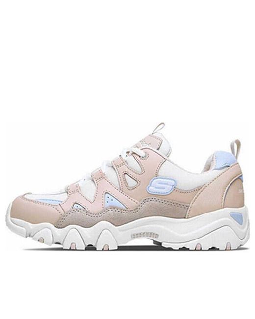 Skechers White D'lites 2.0 Low-top Running Shoes Pink