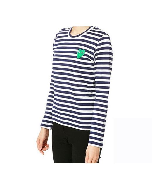 COMME DES GARÇONS PLAY Blue (Wmns) Stripe Long Sleeves Tee